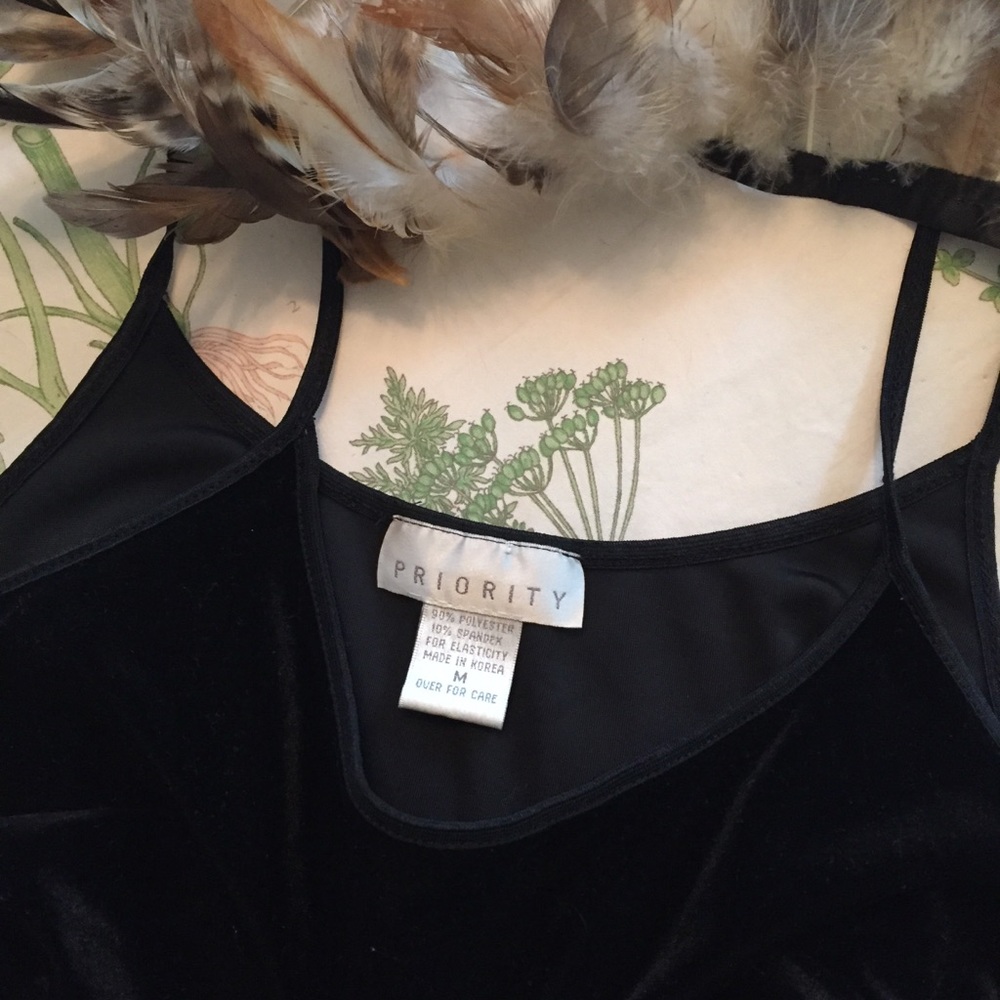 Black velvet tank top